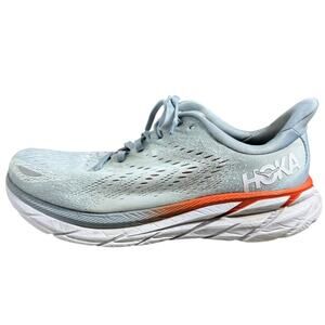 Hoka One One Sneaker Clifton 8 Running Shoes Blue/Gray Women 9.5D Running Walk
